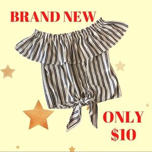 Black Stripe on White Top